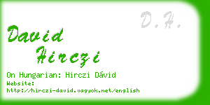 david hirczi business card